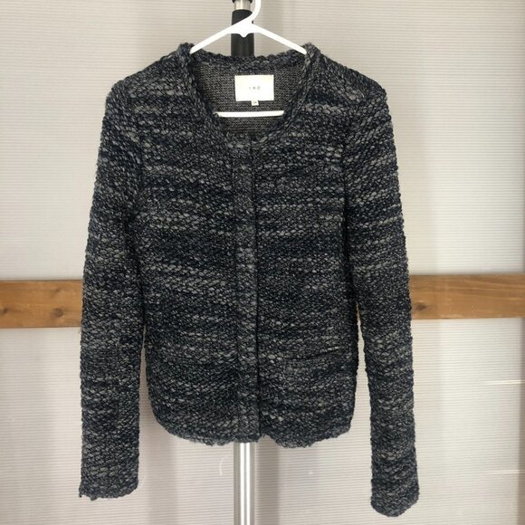 IRO PARIS Carene Wool Blend Blue Knit Blazer Jacket Sz 34 FRA - US 2 or XS - Picture 3 of 15